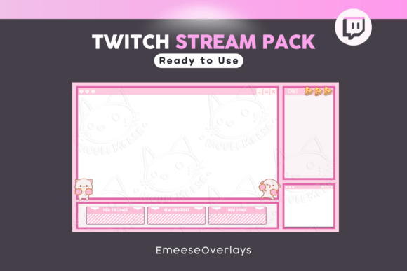 Download Twitch Stream Package Cute Overlays - Overlay Collection
