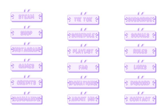 Download Twitch Panels Cute Bunny Overlays - Overlay Collection