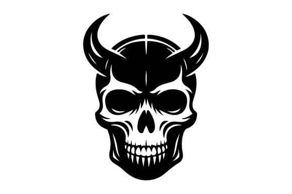 Download Black Devil Skull Head Illustration - Premium Bundle
