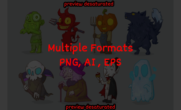 Download Hand Drawn Halloween Character Collectio - Halloween character Collection